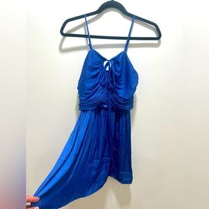 House Of Harlow 1960 Mini Dress Women's Cobalt Blue Satin NEW With Tag SiZe XS
